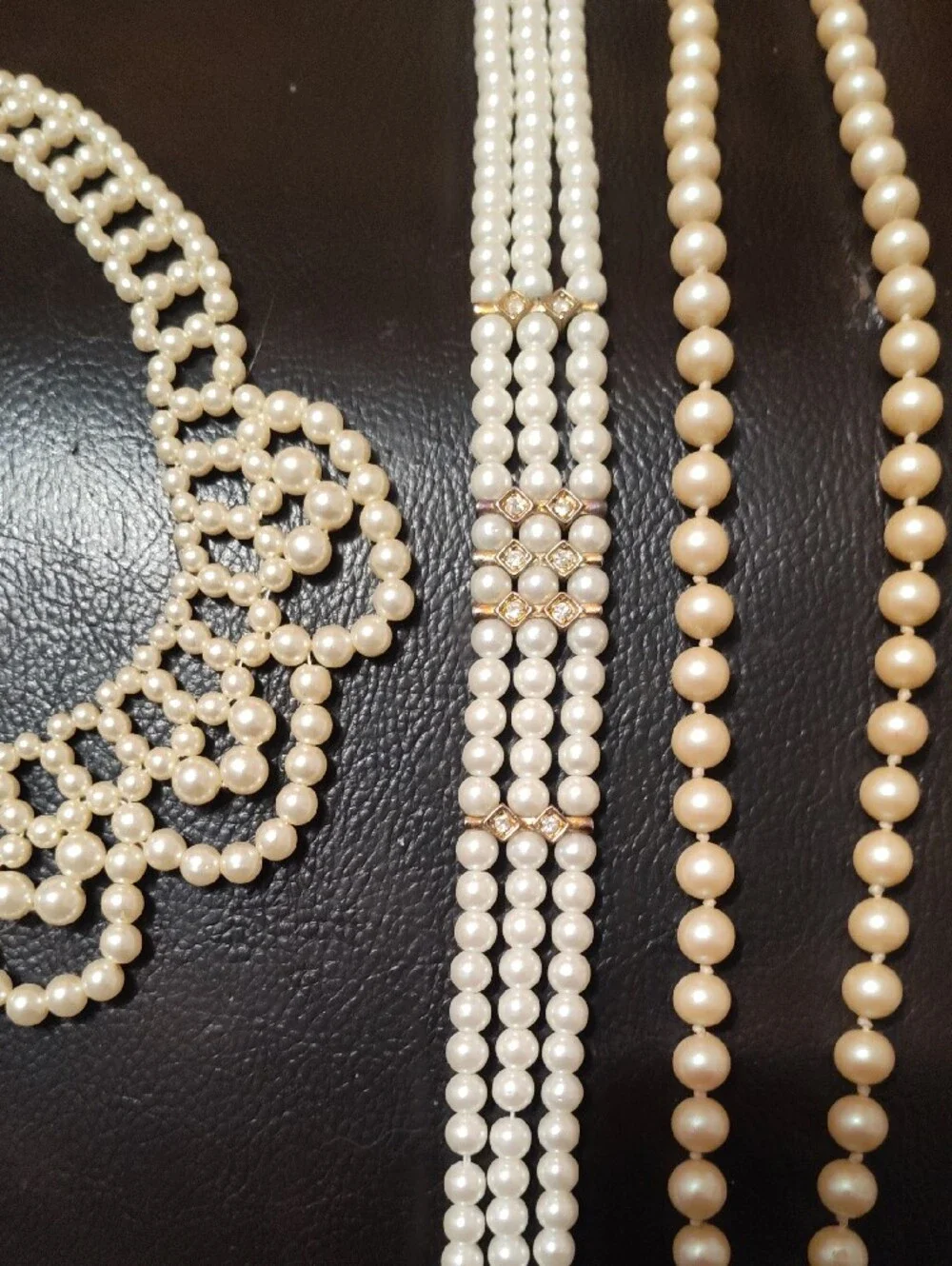 Pearl Multi-Strand Statement Necklace and Bracelet Set - Cream Pearls - Picture 4 of 5